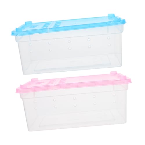 YARNOW 2stücke Reptilien-futterbox Aus Belüfteter Schlangenkäfig Tragbarer Reptilienkäfig Für Haushalt Transparente Box Für Kleintiere Geeignet Für Spinnen Eidechsen Und Andere von YARNOW