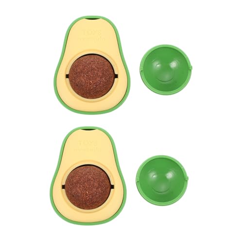 YARNOW 2stücke Katzenminze Bälle Spielzeug Zur Zahnreinigung Für Katzen Niedliche Avocado-Form Sorgt Für Spaß Und Beschäftigung Fördert Die Zahnhygiene Und Bewegung Für Kätzchen von YARNOW