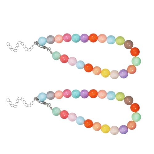 YARNOW 2-teiliges Hundehalsband mit Perlen: Verstellbare Hundehalskette für Hochzeiten oder Festivals – lichtechtes Haustierschmuck-Accessoire für Welpen und Kätzchen von YARNOW
