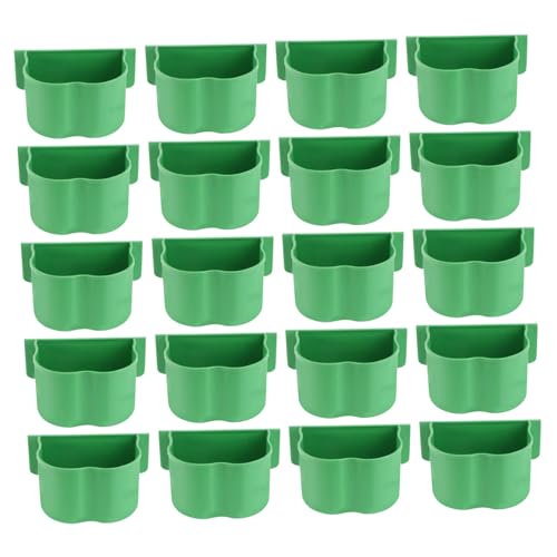 YARNOW 20 Stück Halbrunde Futterboxen Für Vogel Und Kaninchenkäfige Robuste Futternäpfe Armeegrün Ideal Für Haustierfutter Und Wasserversorgung Praktisch Und Langlebig von YARNOW