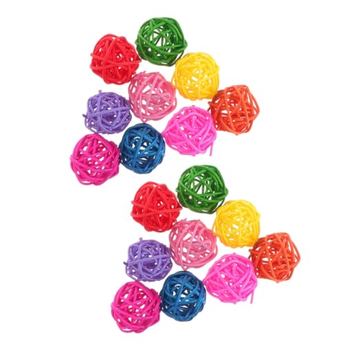YARNOW 20stücke Rattan Kauspielzeuge Für Vögel Bunte Papageien Und Wellensittiche Zahnspielzeug Für Kleintiere Für Käfig Und Spielzeugbedarf Zufällige Farben von YARNOW