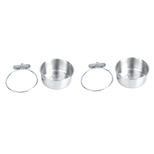 YARNOW 2St Futternapf für Papageien pet Water Bowl vogelkäfig zubehör Coop-Becher aus Edelstahl Wand kleiderständer Fenster-Vogelhäuschen Coop-Tasse Wassernapf für Tierfutter automatisch von YARNOW