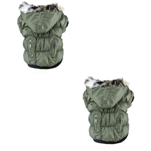 YARNOW 2St Haustier-Welpen-Kleidung Welpen Hoodie Winter Hundewintermantel Hoodiejacke Haustier hält warme Kleidung hundemantel Dog Raincoat Haustier Hund Mantel Haustierjacke Green YARNOW 2St Haustier-Welpen-Kleidung Welpen Hoodie Winter Hundewintermantel Hoodiejacke Haustier hält warme Kleidung hundemantel Dog Raincoat Haustier Hund Mantel Haustierjacke Green von YARNOW