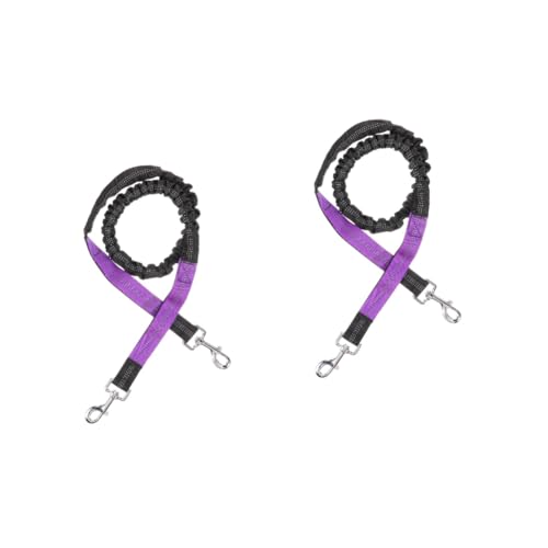 YARNOW 2St Haustierleine Hundeleine Bungee Katzengeschirr und Leine Fahrradleine für Hunde freihändige hundeleine Hands hundeleine Hundeseil Strickleinen für Hunde Nylon Violett von YARNOW