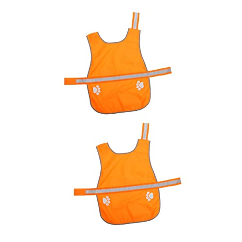 YARNOW 2St Hund reflektierende Weste Fluoreszierende Weste für Haustiere dekorative Hundebekleidung hundewarnwesten Hunde Warnweste Haustier-Hundekleidung Welpenweste Oxford-Stoff Orange von YARNOW