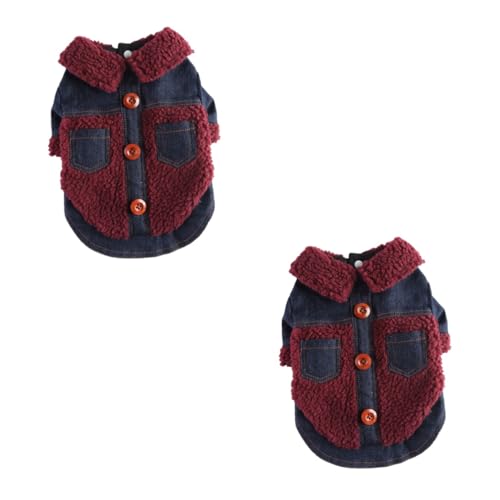 YARNOW 2St Kleidung für Haustiere Hundekleidung winterhundemantel Modekleidung Hundemäntel Jeansweste Jacke Hundebekleidung Haustierzubehör wasserdicht Kleiner Hund Pyjama schmücken Denim von YARNOW