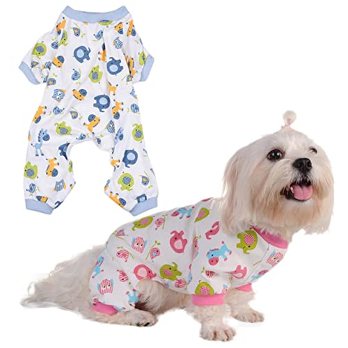 YARNOW 2St warme Welpenpijams Sommerkleidung für Hunde Welpenkleidung warme Hundemäntel Welpen-Overall Hawaiihemd Kleider Party-Hundetuch Hund Baumwolltuch Gitter Shirt Großer Hund von YARNOW