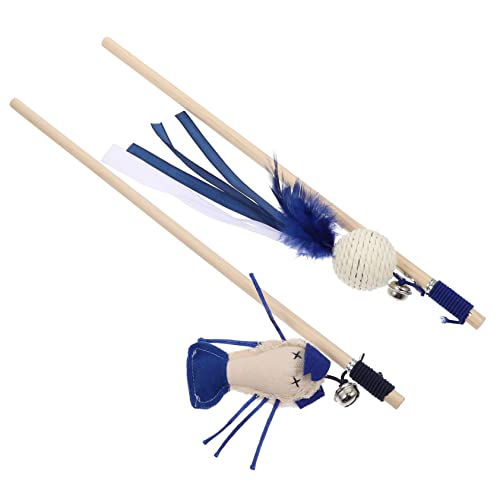 YARNOW 2Stücke Interaktive Katzenspielzeuge Mit Teaser Sticks Holz Und Plüschmaus Für Katzen Bewegung Und Stressabbau Und Training YARNOW 2Stücke Interaktive Katzenspielzeuge Mit Teaser Sticks Holz Und Plüschmaus Für Katzen Bewegung Und Stressabbau Und Training von YARNOW