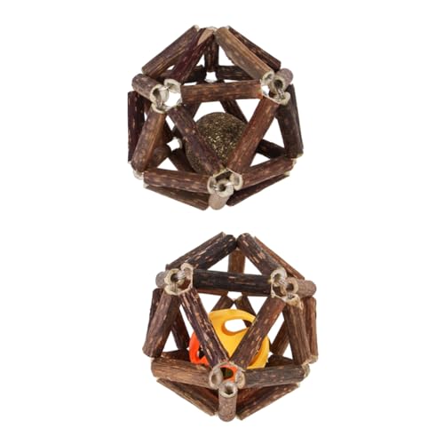 YARNOW 2stücke Katzen-spielzeugset Kauspielzeug Aus Natürlichem Katzenminze-Material Mit Glocken Für Zahnreinigung Und Beschäftigung Interaktive Spielbälle Für Katzen Spiel Und von YARNOW