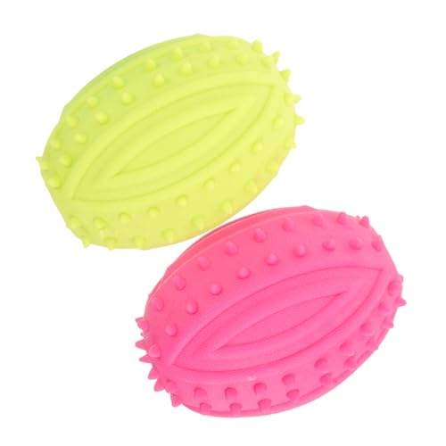 YARNOW 2Stücke Kauspielzeug für Quietschendes Rugby Ball aus Strapazierfähigem für Welpen Zahnpflege und Outdoor Aktivitäten für Kleine und Große von YARNOW