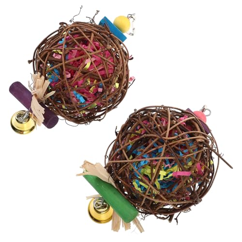 YARNOW 2Stücke Papageien Aus Naturmaterialien Hängende Kauspielzeuge Mit Bast Und Papierball Für Vögel Für Käfig Und Spielzeit Vielseitiges Vogelspielzeug YARNOW 2Stücke Papageien Aus Naturmaterialien Hängende Kauspielzeuge Mit Bast Und Papierball Für Vögel Für Käfig Und Spielzeit Vielseitiges Vogelspielzeug von YARNOW