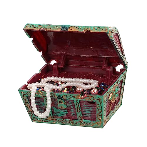 YARNOW 2er Packung Aquarium-schatztruhe Fisch Fischbecken Versteck Netz Futterspender Piratenschmuck Schwimmbad Aquarium-Schatz-Dekoration Harz Und Kunststoff Rot von YARNOW