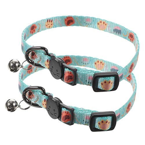 YARNOW 2stücke Katzenhalsband Mit Abreißsicherung Und Glocke Einstellbares Für Kätzchen Und Kleine Atmungsaktiv von YARNOW