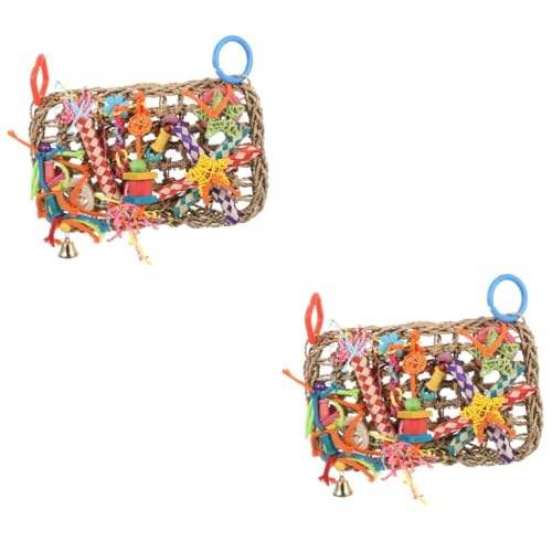 YARNOW 2st Gewebtes Hängekissen Aus Seegras Haustier-hängemattenbett Papagei Kauspielzeug Hölzern Spielzeug Für Vögel Kauspielzeug Für Haustiere Stroh Hängende Unterlage Vogelkäfig YARNOW 2st Gewebtes Hängekissen Aus Seegras Haustier-hängemattenbett Papagei Kauspielzeug Hölzern Spielzeug Für Vögel Kauspielzeug Für Haustiere Stroh Hängende Unterlage Vogelkäfig von YARNOW
