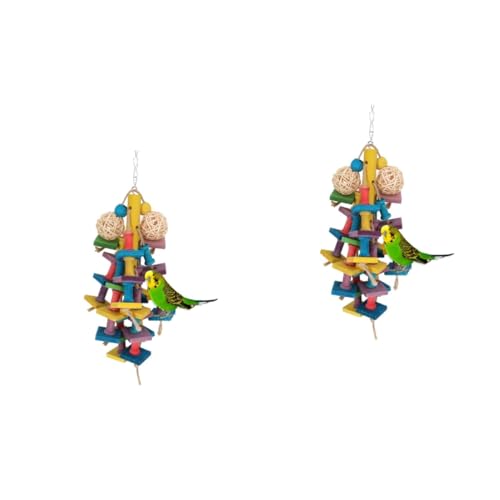 YARNOW 2st Haustier Beißspielzeug Papageienspielzeug Nymphensittich Spielzeug Spielzeug Papageienbissspielzeug Vögel Spielzeug Vogelspielzeug Zubehör Für Vogelkäfige Hölzern von YARNOW
