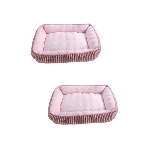 YARNOW 2st Haustier Kühles Nest Bettmatte Hundesofa Hundehüttenmatte Kühldecke Für Haustiere Kühlkissen Für Hunde Schlafkissen Für Haustiere Hundebett Sommer Rosa Stoff Zwinger von YARNOW