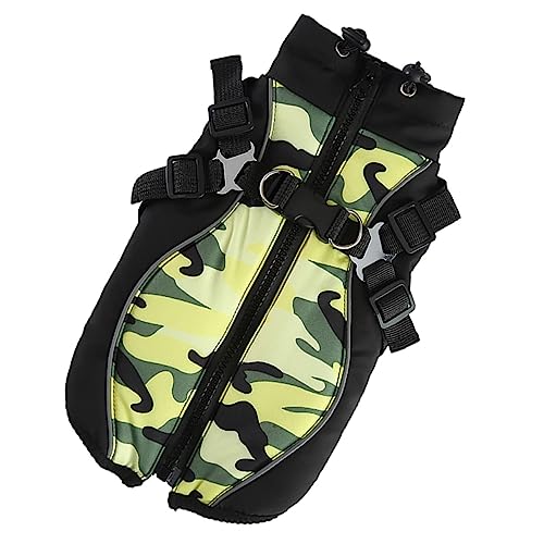 YARNOW 2st Haustier Mantel Winterbekleidung Für Hunde Hunde-Hoodie Hundeshirt Haustierbekleidung Hundeweste Welpenkleidung Hundeoverall Zubehör Für Hundekostüme Hund Camo Green Polyester von YARNOW