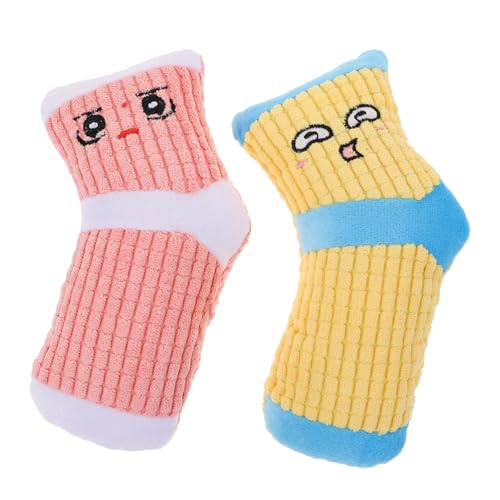 YARNOW 2stücke Plüsch Quietsch-socken Für Hunde Kauspielzeug Für Kleine Und Große Hunde Langlebige Beissfeste -spielzeuge Zahnpflege Und Beschäftigung von YARNOW