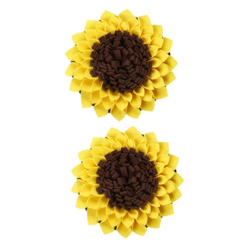 YARNOW 2St Ostern selber Machen Haustierzubehör Futtermatte Dog chew Toy hundekauspielzeuge Welpe Fütterungsmatte kleines Tierfutter-Spenderpad Sonnenblume Hündchen Zubringer von YARNOW