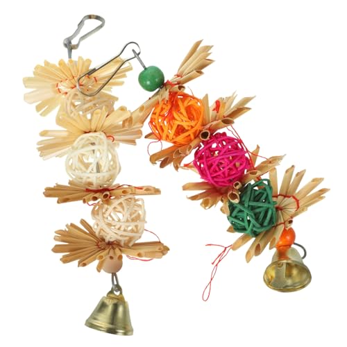 YARNOW 2 Stücke Natürliche Rattan Vogel Kauen Spielzeug Papagei Glocke für Vögel Spielzeit YARNOW 2 Stücke Natürliche Rattan Vogel Kauen Spielzeug Papagei Glocke für Vögel Spielzeit von YARNOW