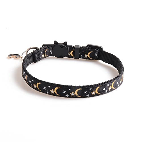 YARNOW 2stücke Katzenhalsband Mit Stern-mond-anhänger Verstellbare Nylon-Halskette Geeignet Für Kätzchen Und Katzen Gemischte Farbe Haustierzubehör von YARNOW