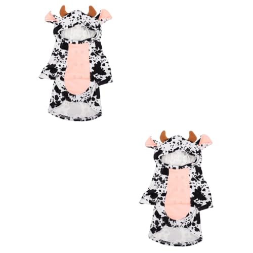 YARNOW 2st Verwandlungskostü Für Haustiere Häschen-Nachthemd Kuh-welpen-kostü Kleine Hunde-Outfits Haustierdekoration Haustierbekleidung Hund Warme Pullover Samt Cosplay Weiß Pyjama von YARNOW