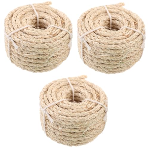 YARNOW 3 Rollen Stabiles Kratzseil Kratzer Kratzseil Für Den Täglichen Gebrauch Multifunktions-katzenkratzseil Kratzbaum Seil Austauschbares Kratzbaumseil Kürzbares Kratzbaumseil Sisal YARNOW 3 Rollen Stabiles Kratzseil Kratzer Kratzseil Für Den Täglichen Gebrauch Multifunktions-katzenkratzseil Kratzbaum Seil Austauschbares Kratzbaumseil Kürzbares Kratzbaumseil Sisal von YARNOW
