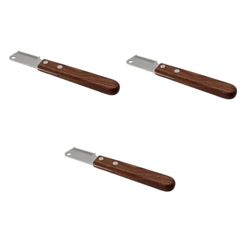 YARNOW 3stücke Pet Dematting Brush Für Hunde Und Katzen Unterwollbürste Mit Ergonomischem Holzgriff Entfernen Von Verfilztem Und Totem Haar Dunkelrot von YARNOW