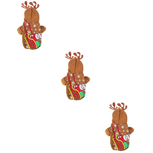 YARNOW 3 STK Hundeweihnachtskleidung Elch- Weihnachtskostüme Für Haustiere Cosplay-Kleidung Für Hunde Lustiges Haustierkostü Weihnachtskatzenkostü Hunde-Hoodie Hündchen Stoff Brown YARNOW 3 STK Hundeweihnachtskleidung Elch- Weihnachtskostüme Für Haustiere Cosplay-Kleidung Für Hunde Lustiges Haustierkostü Weihnachtskatzenkostü Hunde-Hoodie Hündchen Stoff Brown von YARNOW