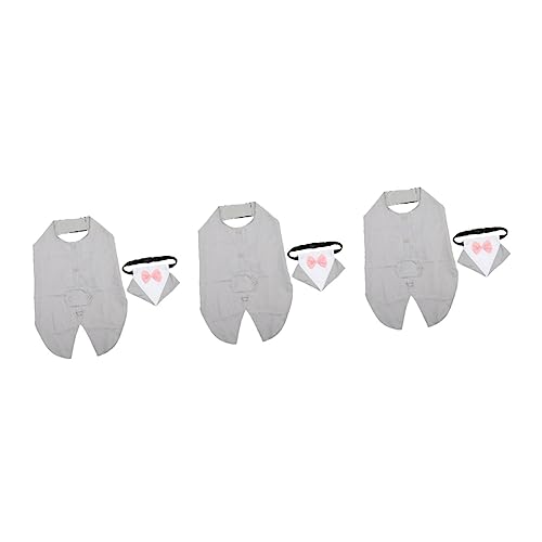 YARNOW 3 Sätze Hundeanzug Formeller Smoking Für Hunde Krawattenhemd Hemd Mit Hundefliege Hundeprinz-Outfit Hunde-Smoking-Pullover Anzughemd ännlich Bankett Hochzeit Schmücken Polyester von YARNOW