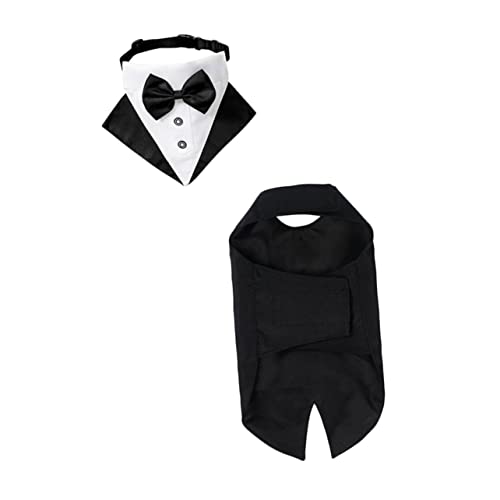 YARNOW 3 Sätze Hundeanzug Hemden für Jungen Haustierkleid Hunde Anzug hundekostü Welpe Anzüge Hundeweste Haustier-Cosplay-Requisite Shirt Passen Schal Haustier-Outfit Krawatte Baumwolle von YARNOW