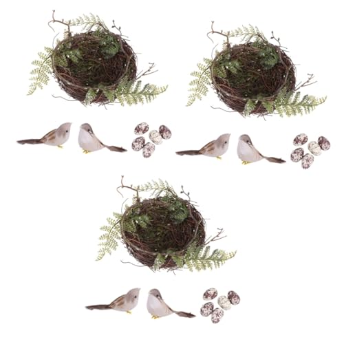 YARNOW 3 Sätze Vogelnest rustikale dinkelflocken Hide gefleckte Eier Frühlingsdekorationen Hochzeitsfoto Requisite Handarbeit Vogelschutz Mori-Abteilung Vögel gefälschter Vogel schmücken YARNOW 3 Sätze Vogelnest rustikale dinkelflocken Hide gefleckte Eier Frühlingsdekorationen Hochzeitsfoto Requisite Handarbeit Vogelschutz Mori-Abteilung Vögel gefälschter Vogel schmücken von YARNOW