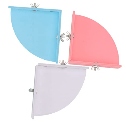 YARNOW 3 Stück Dreieckiger Barsch Chinchilla Käfig Hamsterspielzeug Tiere Haustier Drinnen Hamsterbarsch Plattform Meerschweinchen Mini Schweine Klettern Züchten Klein Ecktafel PVC von YARNOW