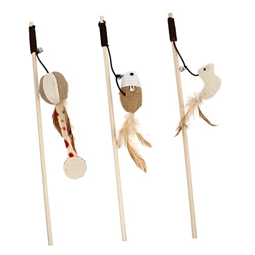 YARNOW 3stücke Interaktive Katzenangel Mit Holzgriff Federspielzeug Und Katzenspielzeug Und Beschäftigung Für Katzen Und Kätzchen Fördert Und Spaß YARNOW 3stücke Interaktive Katzenangel Mit Holzgriff Federspielzeug Und Katzenspielzeug Und Beschäftigung Für Katzen Und Kätzchen Fördert Und Spaß von YARNOW