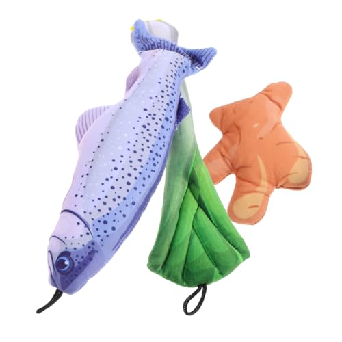 YARNOW 3stücke Spielzeug Für Katzen Mit Katzenminze Fischform Plüsch Interaktives Knisterpapier-beißspielzeug Geeignet Für Kätzchen Und Innenbereich Kauspielzeug Zur Zahnreinigung von YARNOW