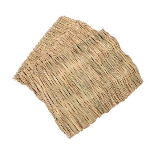 YARNOW 3 Stück Strohmatte kaninchenstreu knete Heimtierspielzeug Strohspielzeug grassmatten Hasensachen Stroh gewebte Matte Hase Kaumatte Häschen gewebte Bettmatte Grasig von YARNOW