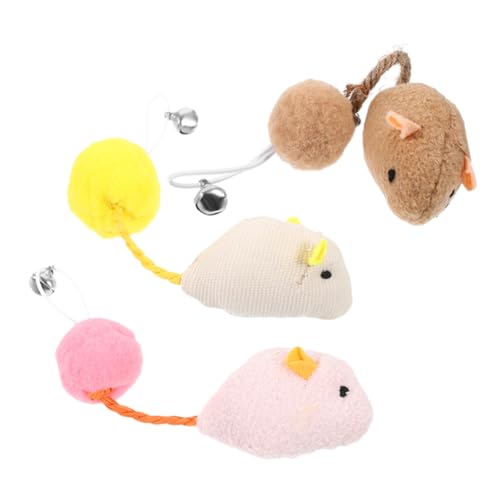 YARNOW 3 Stück Teiliges Katzenspielzeug Mäuse Set aus Langlebigem Plüsch mit Glocke Interaktives Katzenball Jagdspielzeug für Drinnen Kuschelmäuse zur Beschäftigung und YARNOW 3 Stück Teiliges Katzenspielzeug Mäuse Set aus Langlebigem Plüsch mit Glocke Interaktives Katzenball Jagdspielzeug für Drinnen Kuschelmäuse zur Beschäftigung und von YARNOW