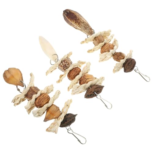 YARNOW 3stücke Kauspielzeug Für Papageien Holz Hängen Biss Spielzeug Für Vögel Zerkleinerungsspielzeug Für Papageienkäfige Vogelkäfigzubehör Zum Kauen Und Spielen von YARNOW