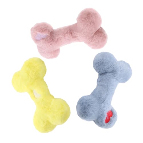 YARNOW 3 Stücke Knochenförmiges Quietschspielzeug für Welpen Waschbares Plüschspielzeug für Kau und Beißen Interaktives für Kleine Hunde Blau und Gelb YARNOW 3 Stücke Knochenförmiges Quietschspielzeug für Welpen Waschbares Plüschspielzeug für Kau und Beißen Interaktives für Kleine Hunde Blau und Gelb von YARNOW