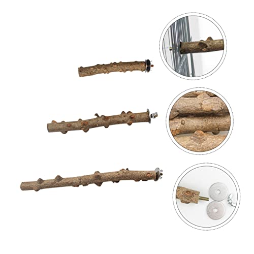 YARNOW 3stücke Papageien-schleifstab Aus Holz Vogelständer Für Kleine Vögel Vogelkletterständer Zum Spielen Und Trainieren Papageienständer Für Käfigzubehör Robust Und Sicher von YARNOW
