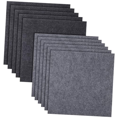 YARNOW 30x30cm Bodenmatte Stick Teppichfliesen Selbstklebende Teppichfliesen Bodenbelag Weich Gepolsterte Matten von YARNOW