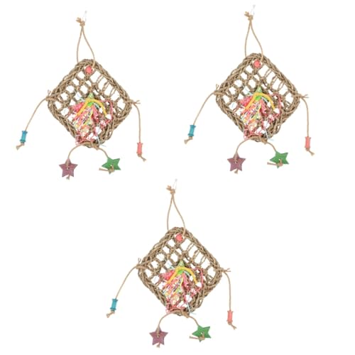 YARNOW 3St Gewebtes Hängekissen aus Seegras Vogel-Molar-Spielzeug Vogel-Schmiedematte Vogelspielzeug vogelkäfig zubehör Spielzeuge Käfig Sittich Spielzeug Sittichspielzeug für den Käfig YARNOW 3St Gewebtes Hängekissen aus Seegras Vogel-Molar-Spielzeug Vogel-Schmiedematte Vogelspielzeug vogelkäfig zubehör Spielzeuge Käfig Sittich Spielzeug Sittichspielzeug für den Käfig von YARNOW