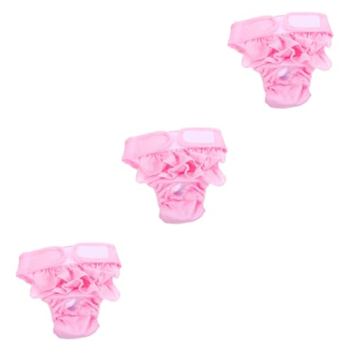 YARNOW 3St Hündin physiologische Hose Hunde Unterhose hundewindel hundeschuh Haustier Hund Zeitraum Höschen Hündchen Windeln weiblich Welpenschutzhose Pet körperliche Hose Baumwolle Rosa von YARNOW