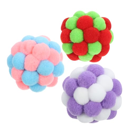 YARNOW Kätzchen Spielzeug 3St Katzenglockenball katzenjagdball Pet Bälle Spielzeug katzenspielzeug spielzeuge Haustierspielzeug für Katzen Bälle für Katzen Geschenkbox Spielzeug kauen von YARNOW