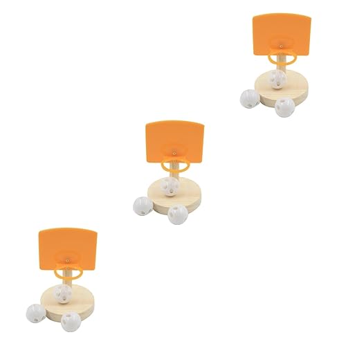 YARNOW 3St Papagei Basketballkorb Papageienspielzeug Mini-Spielzeug Lernspielzeug vogelspielzeug nymphensittich Parrot Toys Papageien-Basketballspielzeug Vogel-Basketballspielzeug Hölzern von YARNOW