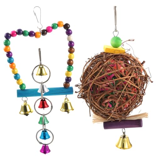 YARNOW Spielzeug-Set Für Vögel Und Papageien 3-teilig Vogelspielzeug Für Nymphensittiche Sittiche Papageien Lustiges Und Spannendes Käfigzubehör Zufällige Farbe YARNOW Spielzeug-Set Für Vögel Und Papageien 3-teilig Vogelspielzeug Für Nymphensittiche Sittiche Papageien Lustiges Und Spannendes Käfigzubehör Zufällige Farbe von YARNOW