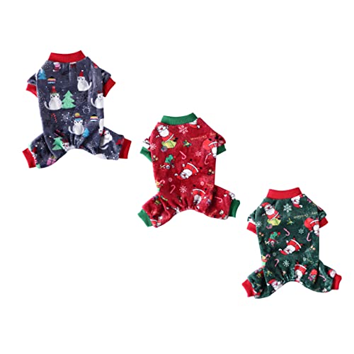 YARNOW 3st Haustier Weihnachtspyjama Hundekostüme REH Saftig Hundeunterlagen Welpenspielanzug Aus Baumwolle Welpenunterlagen Kleidung Für Hunde Hundebett Waschbar Hoodies Korallenvlies von YARNOW