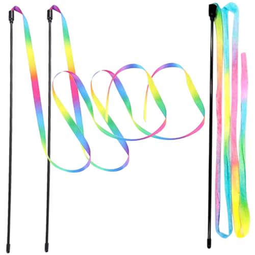 YARNOW Katzenspielzeug 3-teilig Interaktive Federn Lustiges Katzenspielzeug Für Drinnen Und Draußen Kätzchen-Stick-Spielzeug von YARNOW