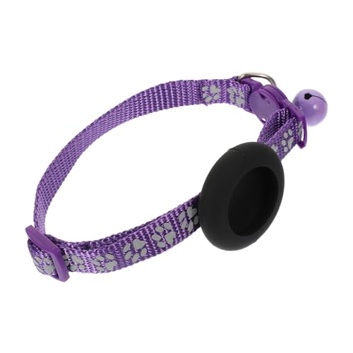 YARNOW 3st Katzenhalsband Verstellbares Haustierhalsband Halskette Mit Katzenglocke Halter Für Hundehalsband Anti-verlorenes Haustierhalsband Abs Kragen Tracer Nylon Violett Reflektierend von YARNOW