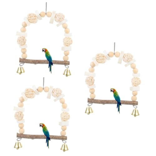 YARNOW 3st Papagei Schaukelring Spielset Aus Holz Sittich Hängender Papageienständer Käfig Liefert Papagei Hängendes Hängemattenspielzeug Wandhalterung Hölzern An Der Wand Montiert Vögel YARNOW 3st Papagei Schaukelring Spielset Aus Holz Sittich Hängender Papageienständer Käfig Liefert Papagei Hängendes Hängemattenspielzeug Wandhalterung Hölzern An Der Wand Montiert Vögel von YARNOW